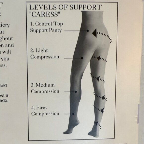 Sheer Caress Extra Support Pantyhose Sandalfoot Sz Average Color Bone Hosiery - Picture 6 of 10